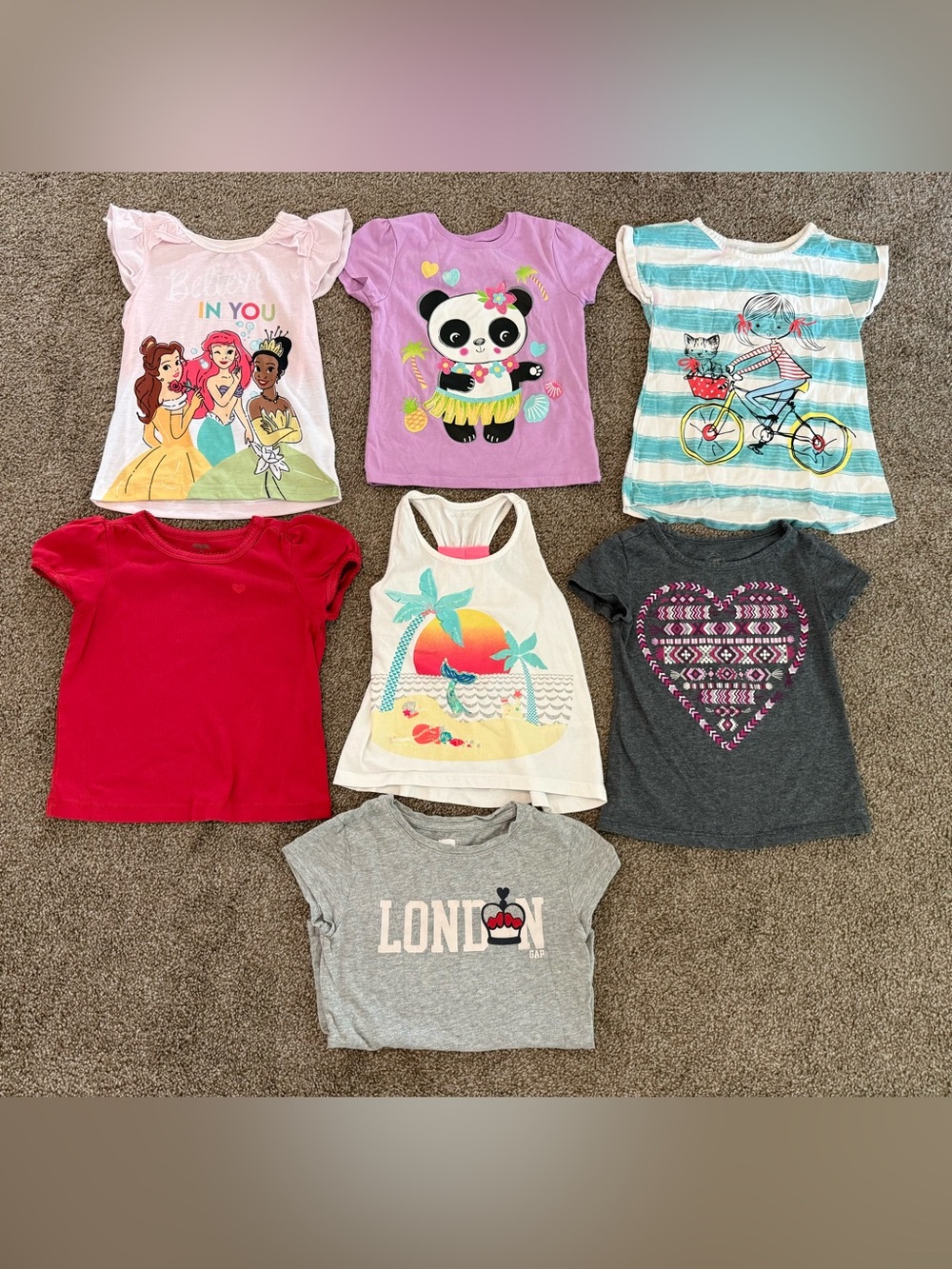 Lot of 7 pieces Shirts Girls Toddlers Size 4T